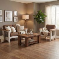 Barn Wood Coffee Table: Some lifestyle images are created with AI for visualization purposes. Crafted from natural solid wood, each piece is unique and will vary.
