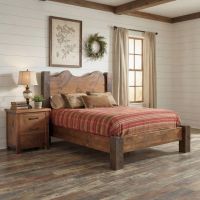 Rustic Nightstand: Some lifestyle images are created with AI for visualization purposes. Crafted from natural solid wood, each piece is unique and will vary.