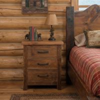 Barn Wood Nightstand: Some lifestyle images are created with AI for visualization purposes. Crafted from natural solid wood, each piece is unique and will vary.