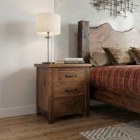 Nightstand: Some lifestyle images are created with AI for visualization purposes. Crafted from natural solid wood, each piece is unique and will vary.