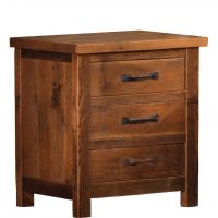 Timber Frame 3 Drawer Reclaimed Barn Wood Nightstand