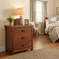 Chest Of Drawers: Some lifestyle images are created with AI for visualization purposes. Crafted from natural solid wood, each piece is unique and will vary.