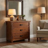 Chest Of Drawers: Some lifestyle images are created with AI for visualization purposes. Crafted from natural solid wood, each piece is unique and will vary.