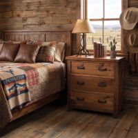 Rustic Chest of Drawers: Some lifestyle images are created with AI for visualization purposes. Crafted from natural solid wood, each piece is unique and will vary.