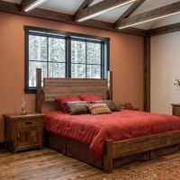 Barn Wood Nightstand: Some lifestyle images are created with AI for visualization purposes. Crafted from natural solid wood, each piece is unique and will vary.