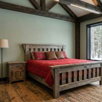 Barn Wood Nightstand: Some lifestyle images are created with AI for visualization purposes. Crafted from natural solid wood, each piece is unique and will vary.