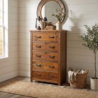 Chest of Drawers: Some lifestyle images are created with AI for visualization purposes. Crafted from natural solid wood, each piece is unique and will vary.