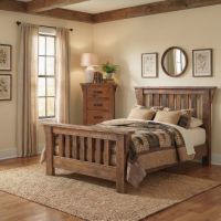 Barn Wood Bed: Some lifestyle images are created with AI for visualization purposes. Crafted from natural solid wood, each piece is unique and will vary.