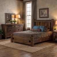 Bed: Some lifestyle images are created with AI for visualization purposes. Crafted from natural solid wood, each piece is unique and will vary.