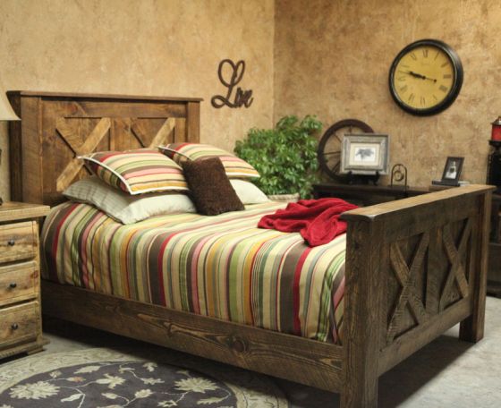 Rural Root Legend Barnwood Bed--Queen