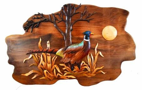 Field Pheasant Free Form Wood Art