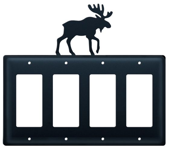 Wrought Iron Moose Quad GFI Cover