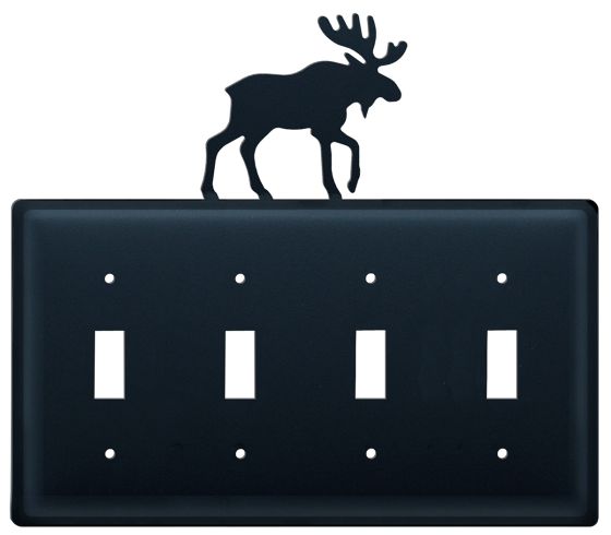 Wrought Iron Moose Quad Switch Cover