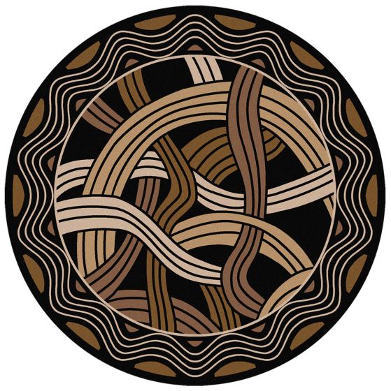 Hand Coiled Area Rug - Black