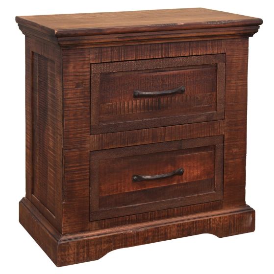 MADEIRA RUSTIC 2 DRAWER BARNWOOD NIGHTSTAND