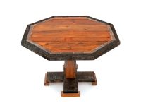 Western Woods Rustic Reclaimed Octagon Pedestal Table