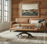 Natural Modern Rustic Coffee Table: Some lifestyle images are created with AI for visualization purposes. Crafted from natural solid wood, each piece is unique and will vary.