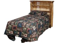 Beartooth Aspen Bookcase Headboard - Twin - Natural Panel & Natural Log
