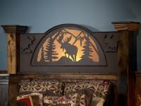 Barnwood Moose Silhouette Headboard