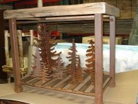Aspen Metal Forest Scene Sofa Table