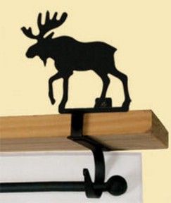 Wrought Iron Moose Curtain Shelf Brackets