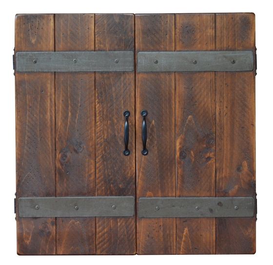 Reclaimed Wood Dartboard Cabinet--Caramel finish