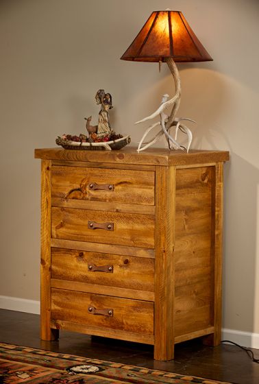Heartland 4 Drawer Weathered Wood Chest--Honey finish