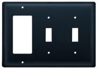 Wrought Iron Plain Triple GFI/Switch/Switch Cover