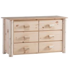 Lakeland Frontier 6 Drawer Log Dresser - Unfinished