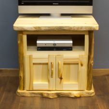 Aspen Log Television Stand in Flat Front Trim