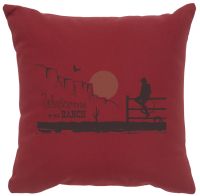 Ranch Welcome Image Decor Pillow - Brick Cotton