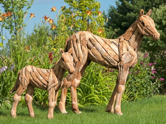 Rustic Driftwood Horses