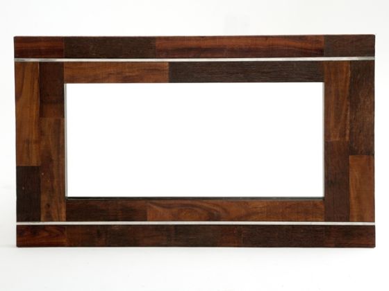 Urban Rustic Reclaimed Wood & Steel Mirror