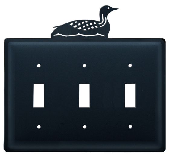 Wrought Iron Loon Triple Switch Cover