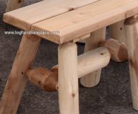 Contoured Comfort Straight Log Bench-Closeup