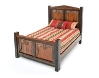 Western Woods Rustic Barn Wood Panel Bed