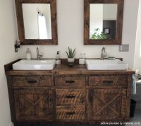 Sawmill Barn Door Vanity - Double Sink - Antique Barnwood Finish