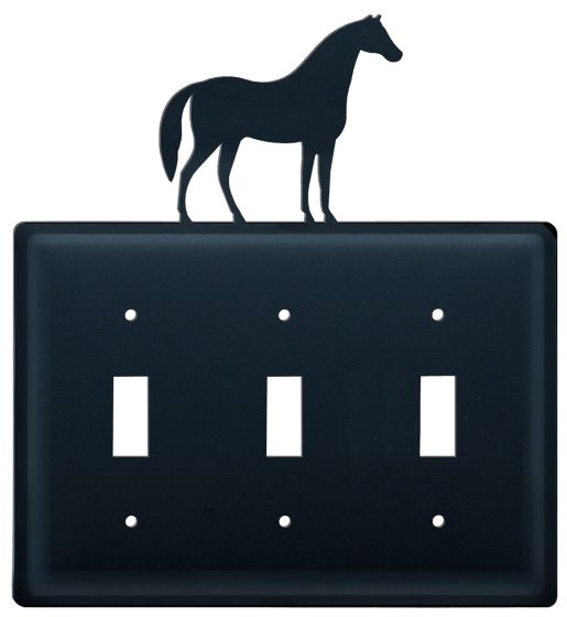 Wrought Iron Horse Triple Switch Cover