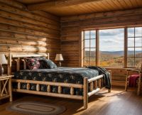 White Cedar Wood Bed: Some lifestyle images are created with AI for visualization purposes. Crafted from natural solid wood, each piece is unique and will vary.