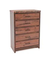 Modern Rustic Live Edge Walnut Chest of Drawers - 5 Drawer - Natural Drawers