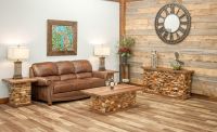 Craftsman Coffee Table with Stacked Wood Tiles