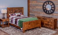 Rustic Brick in the Wall Barnwood Bed