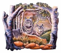 Birch Wolves Wood Art