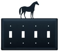 Wrought Iron Horse Quad Switch Cover