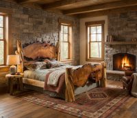Redwood & Juniper Wood Bed: Some lifestyle images are created with AI for visualization purposes. Crafted from natural solid wood, each piece is unique and will vary.