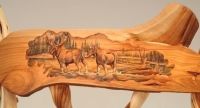 Hand Carved Juniper Log Bed