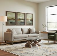 Natural Modern Rustic Coffee Table: Some lifestyle images are created with AI for visualization purposes. Crafted from natural solid wood, each piece is unique and will vary.
