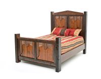Western Woods Rustic Barn Wood Panel Bed