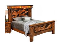 Rustic Barnwood Teak Slab Panel Bed
