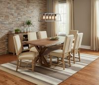Modern Rustic Wood Dining Table: Some lifestyle images are created with AI for visualization purposes. Crafted from natural solid wood, each piece is unique and will vary.